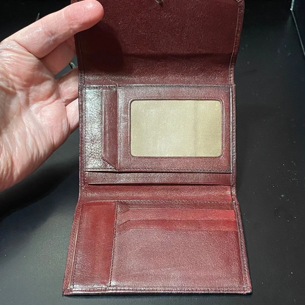 Vintage Small Burgundy Leather Wallet